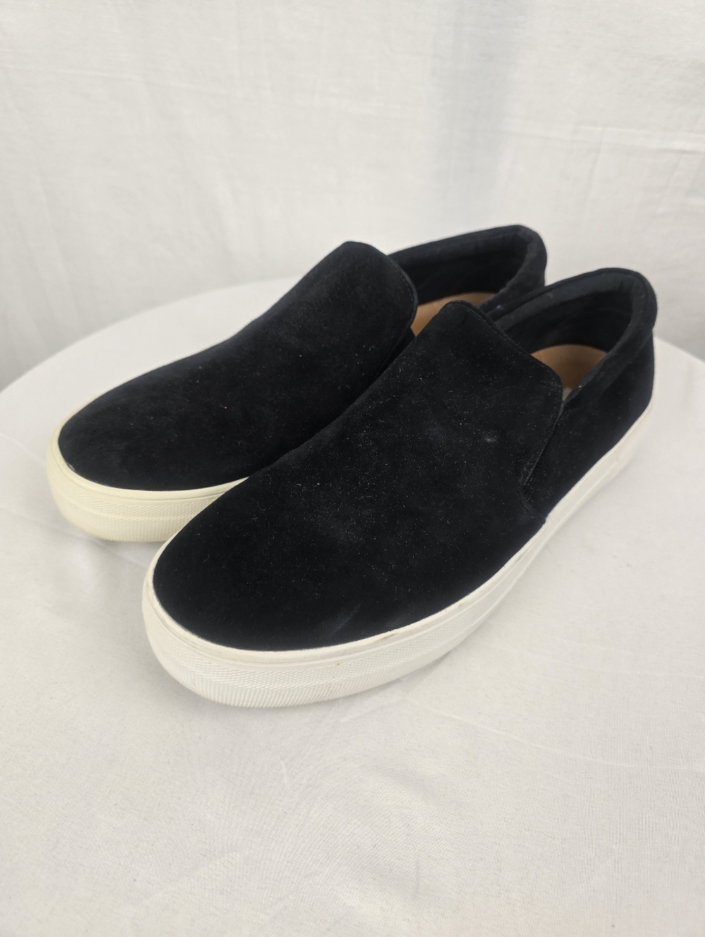 Steve Madden Gills Women's Black Slip-On Suede Sneakers w/White Sole Sz 11M